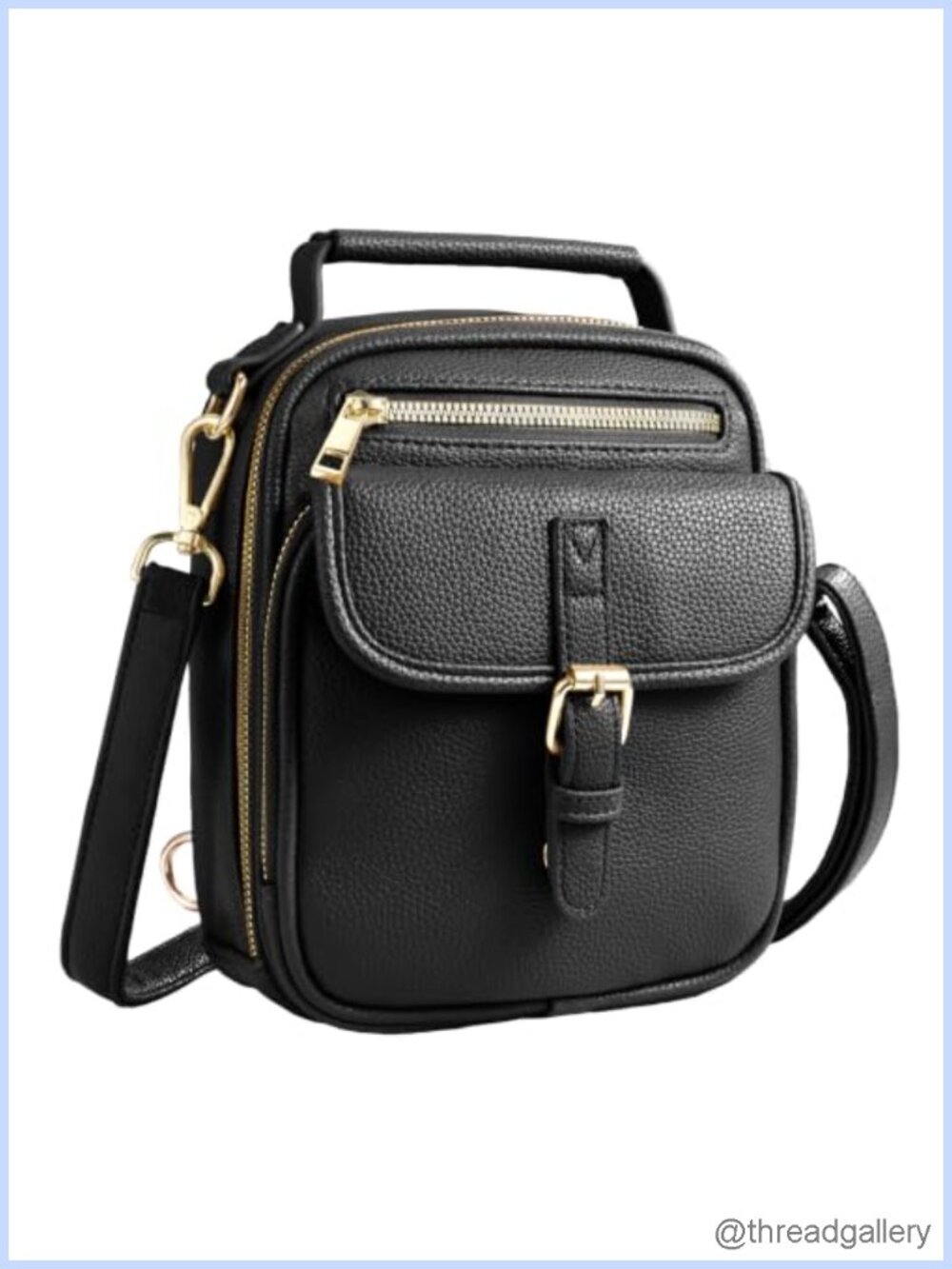 Vegan Leather Crossbody Bag Women with 2 Straps Small Messenger Anti Theft